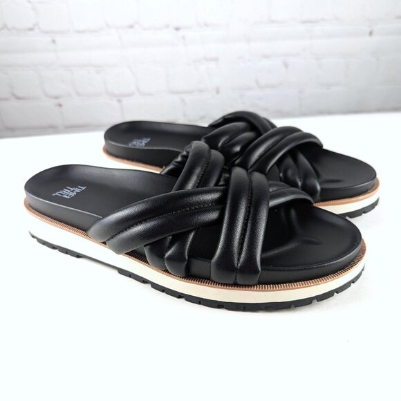 Time and Tru Black Criss Cross Sandals Size 7 - Picture 3 of 9